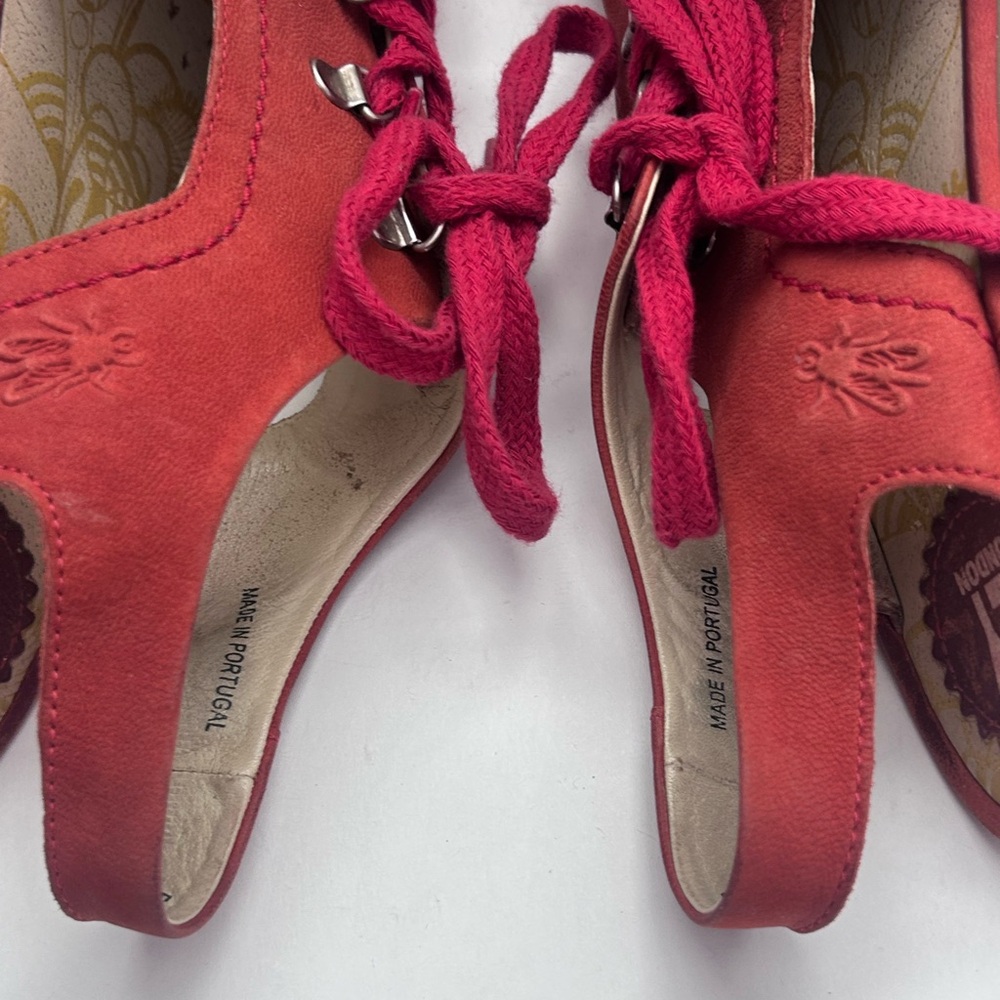 FLY LONDON Red leather wedge sandals Size 40 - Picture 14 of 16